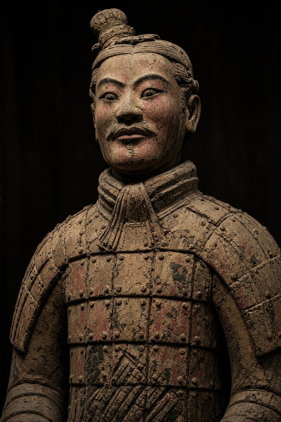 A single life-size clay warrior